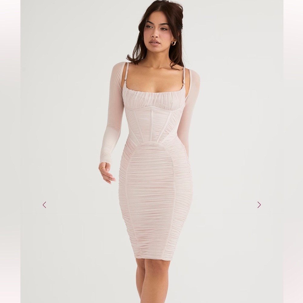 House of CB London Freyja Crystal Gathered Corset Dress